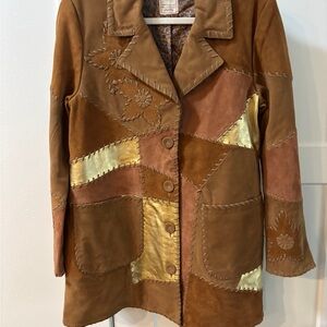 We The Free Brown and Gold Artistic Blazer